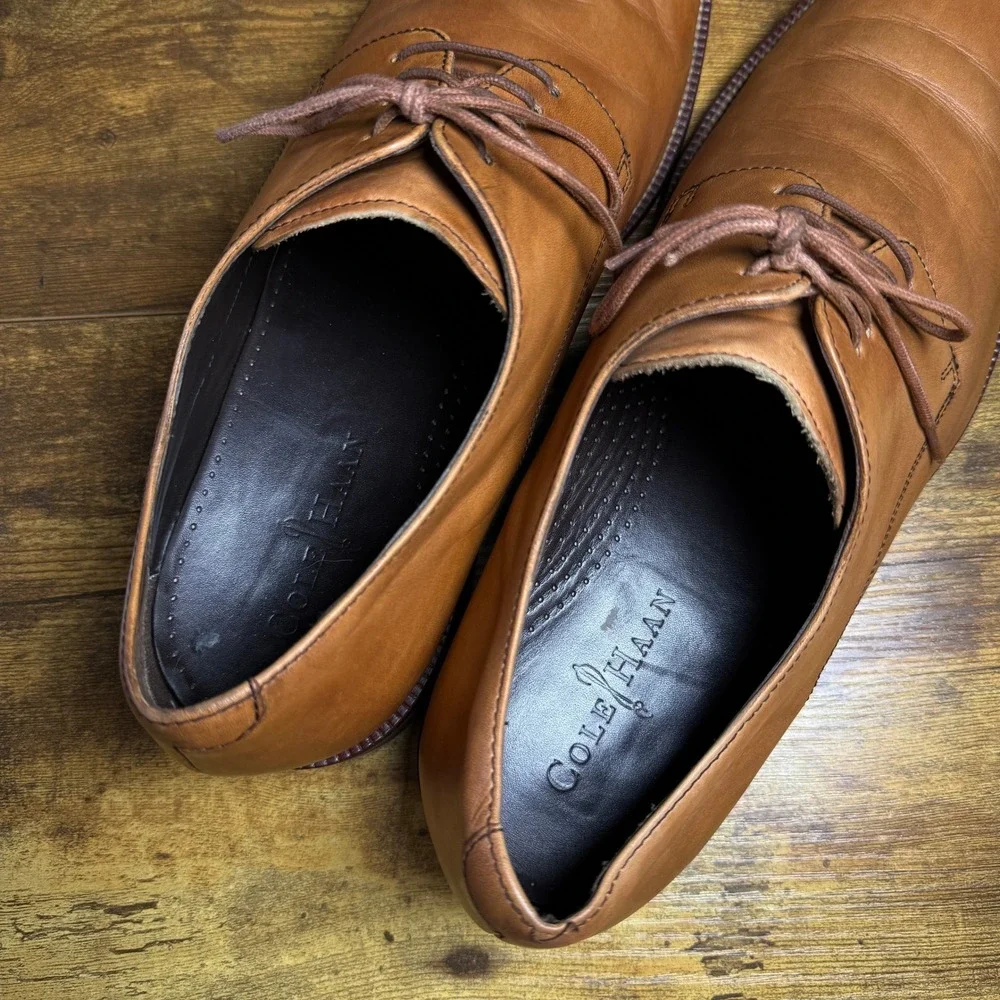 Cole Haan Air Madison C11432 British‎ Tan Leather Oxford Dress Shoes Mens 13